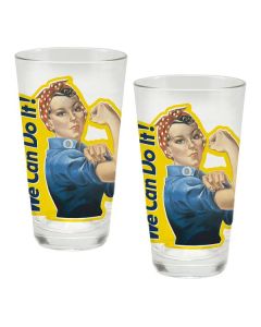 Smithsonian Rosie The Riveter 2 pc. 16 oz. Glass Set