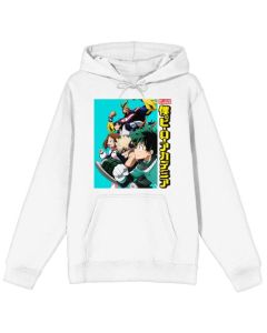 MY HERO ACADEMIA -  GROUP ART AND LOGO ON WHITE HOODIE PPK (S-1,M-2,L-2,XL-2,XXL-1)