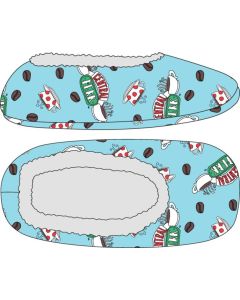 FRIENDS - Central Perk Padded Cozy AOP Slipper Socks Blue PPK (S-1,M-1,L-1)