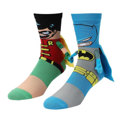 BATMAN CORE - Batman & Robin Hand N Hand Besties Mens Casual Crew Socks
