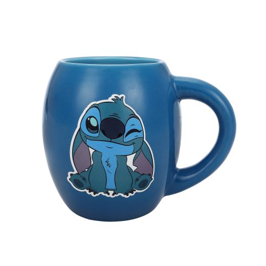 Lilo & Stitch Blue Ceramic Coffee Mug 18 oz Oval Mug for Hot Drinks