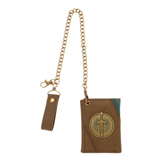 The Legend of Zelda: Tears of the Kingdom Metal Badge Trifold Wallet with Chain