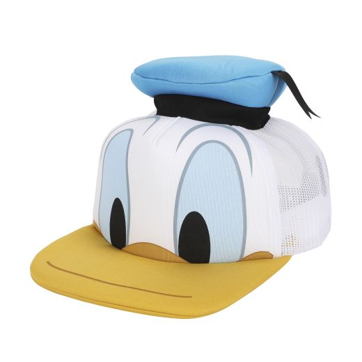 Disney Classic Characters Donald Duck Foam Bill And Hatt Applique Nylon And Mesh B5 Trucker Hat Snapback