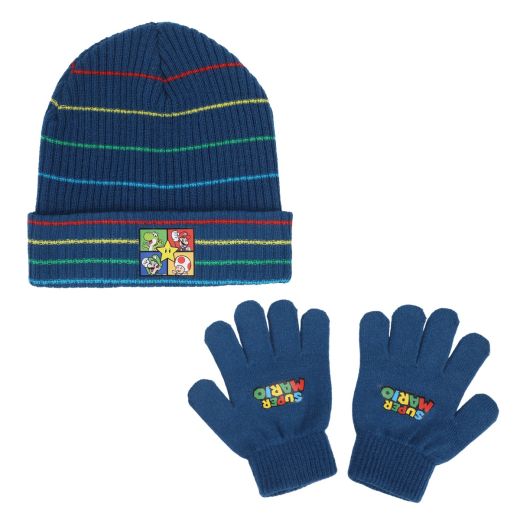 Super Mario Bros. Character Patch Kids Beanie & Gloves Set