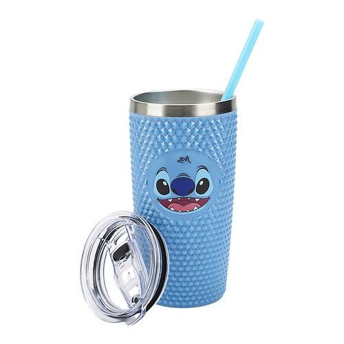 LILO & STITCH -20 OZ Blue TUMBLER With Straw