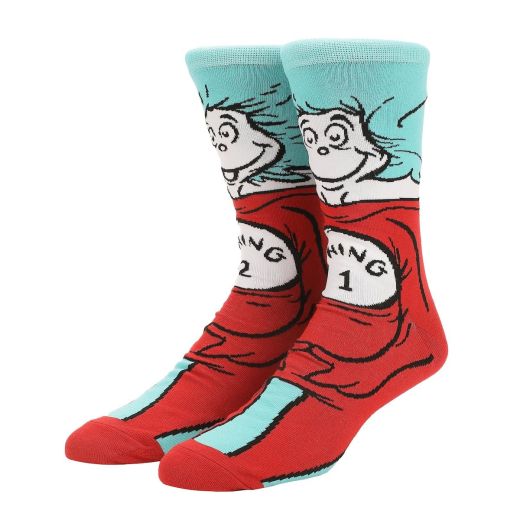 The Cat In The Hat Thing 1 & Thing 2 Buddy Mens Casual Crew Sock