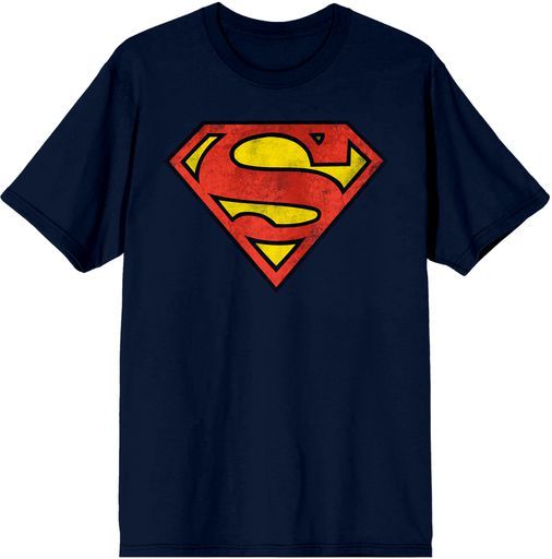 SUPERMAN - Logo Adult Navy Tee
