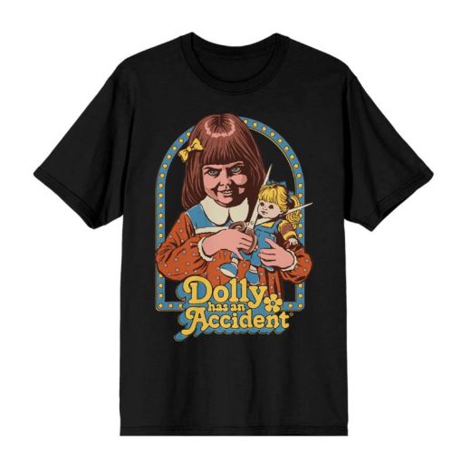 Steven Rhodes Dolly Has An Accident Adult Black T-Shirt