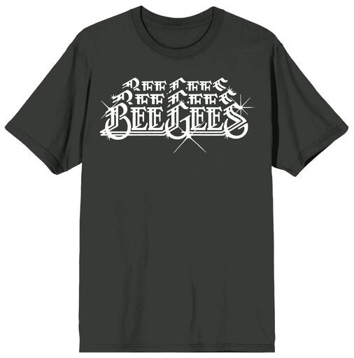BEE GEES - Repeat Logo Adult Black Tee S/P