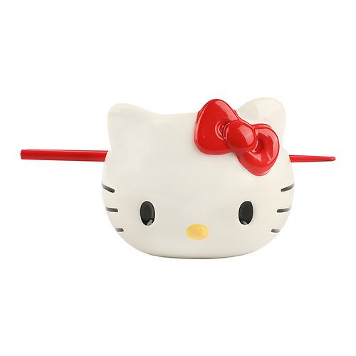 HELLO KITTY - Big Face Sculpted Noodle Ramen Bowl With Chopsticks