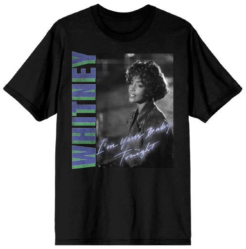 WHITNEY HOUSTON - Baby Tonight Mens Black Tee