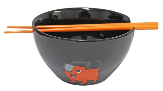 Chainsawman - Pochita on Black Ceramic Ramen Container