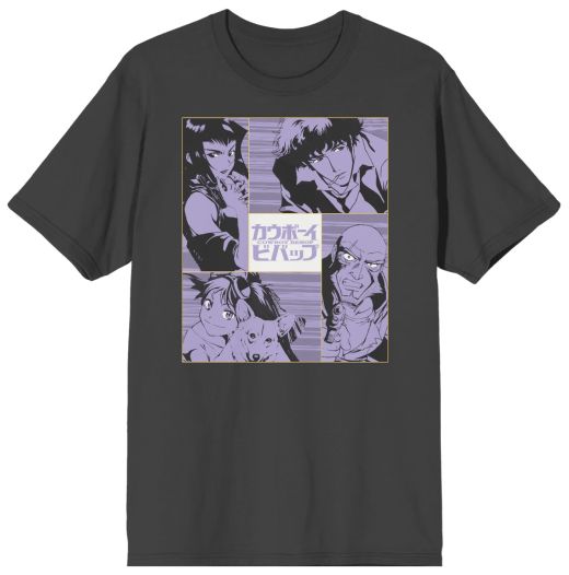 Cowboy Bebop Main Charaters In Purple Black T-Shirt