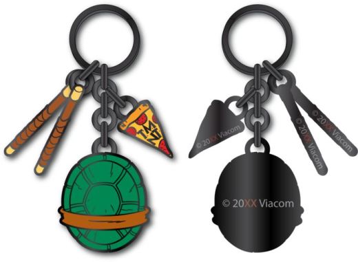 TMNT- Shell, Nun chucks, Pizza Key Chain