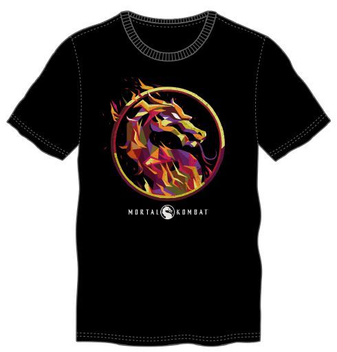 Mortal Kombat - Scorpion Mortal Kombat Logo Black Men's Tshirt PPK (S-1,M-2,L-2,XL-2,XXL-1)
