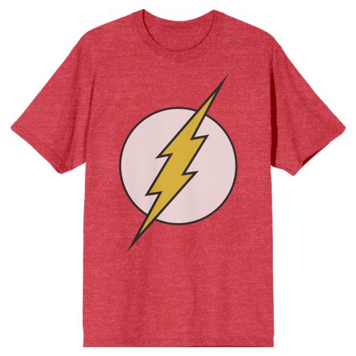 DC Comics The Flash Lightning Logo Red Heather T-Shirt