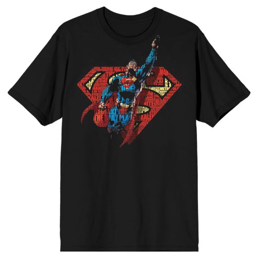 Superman Flying Logo Black T-Shirt