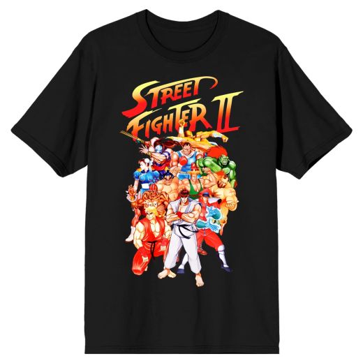 Street Fighter Group Black T-Shirt