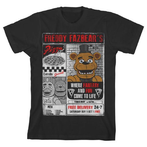 FIVE NIGHTS AT FREDDYS - Freddy Fazbears Pizza Black Youth Tee