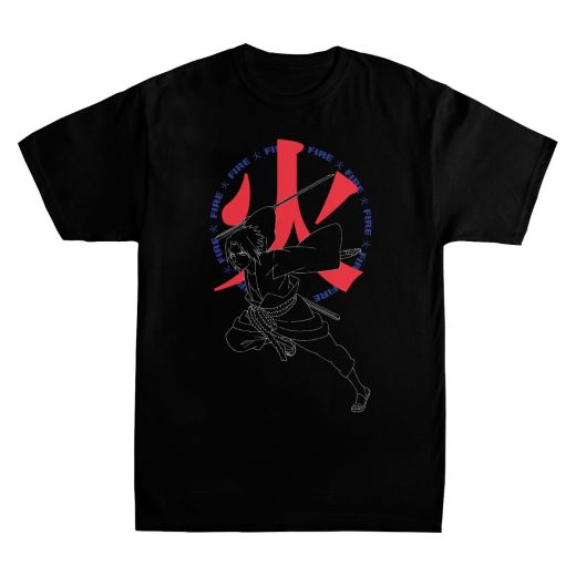 NARUTO - EARTH DAY FIRE SS BLK CREW TEE PPK (S-1,M-2,L-2,XL-2,XXL-1)