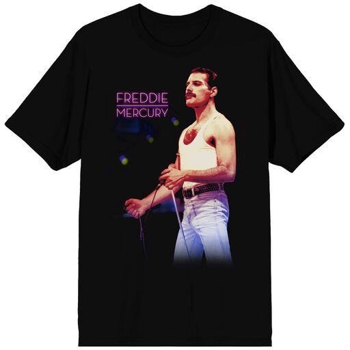 QUEEN - Freddie Mercury on Stage Mens Black Tee